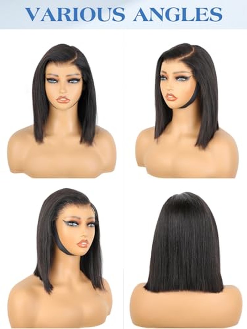 10 Inch Bob Wig Glueless Human Hair Side Part