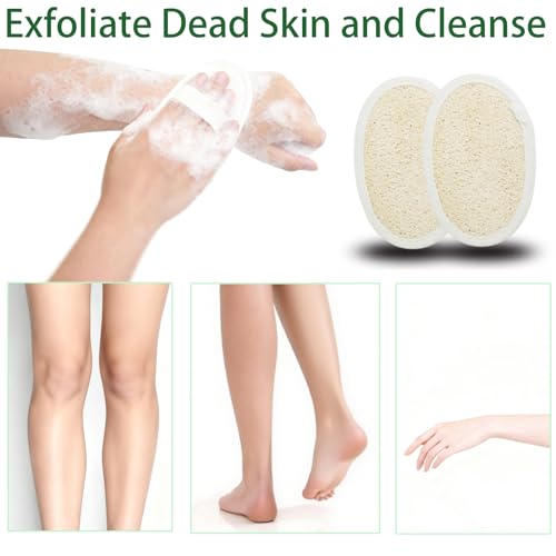 54 Pcs Exfoliating Loofah Pad Bulk Natural Scrubber Luffa Brush Close to Skin Body Scrubber Shower Loofah Sponge Pad for Men Women Spa Bath