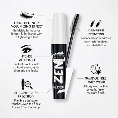 Farmasi Makeup cc Cream 9 in 1, 50 ml./1.7 fl.oz. (Light to Medium) And Farmasi Zen Mascara Extension Lash, 8 ml./0.27 fl.oz.