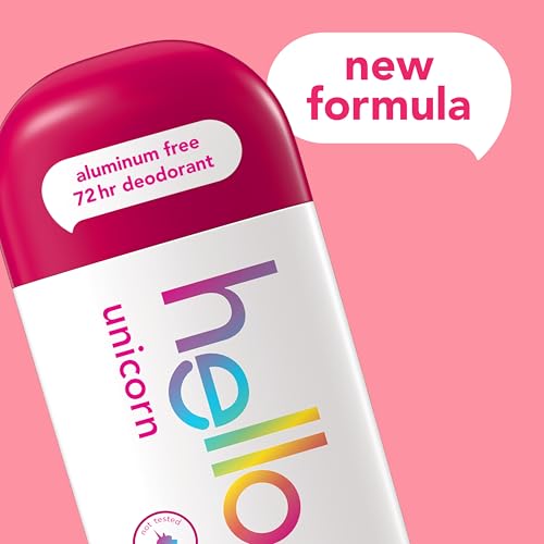 hello Unicorn Aluminum Free Deodorant, 72-Hour Protection, 2 Pack