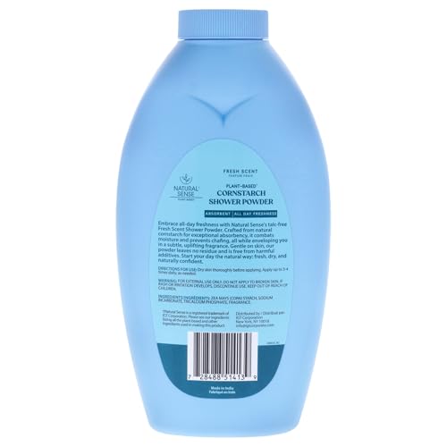 Dr. Natural Plant-Based Cornstarch Shower Powder, 10 oz