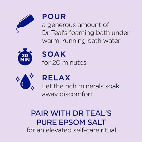 Foaming Bath with Pure Epsom Salt, Lavender Scent, 34 fl oz (Pack of 4)