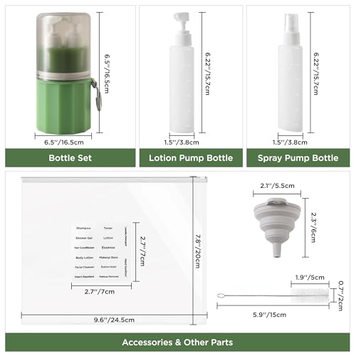 SESENSE TSA Approved Travel Bottles 4-in-1 Leak Proof Set