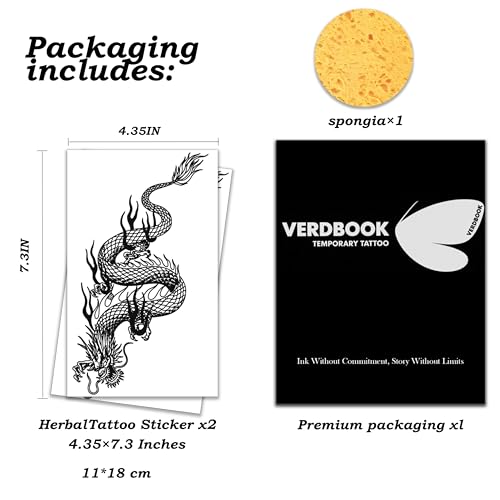 Waterproof Temporary Tattoos - 2 Sheet Kit, 7-15 Day Wear