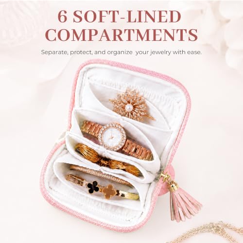 Small Travel Jewelry Case, Organizer Pouch Bags with Zipper