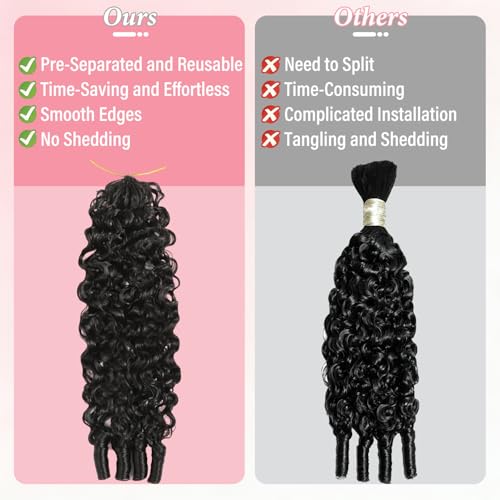 Mslily Burmese Curly Crochet Human Hair 24in 120g Natural Black - Miracle Knots