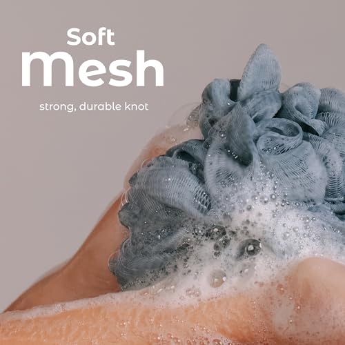 Loofah Sponge Set of 3 - Soft Mesh Body Scrubber
