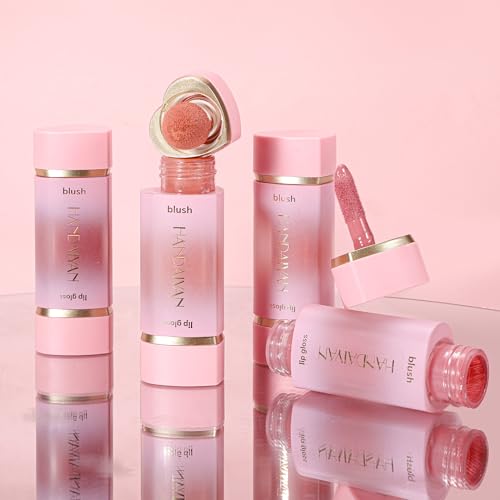 Double-headed Mousse Liquid Blush, Liquid Blush Beauty Wand with Sponge Tip Easy to Apply for a Natural Radiant Look, Matte Silky Texture, Long-Lasting