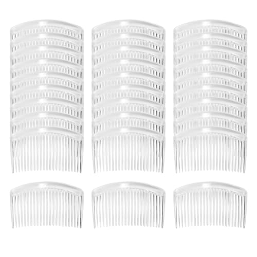 Cinaci 30 Pack 3 Inch Clear Plastic Hair Combs with 23 Teeth