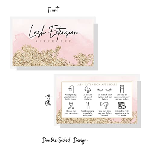 Lash Extension Aftercare Cards 50 Pack | Business Card Size