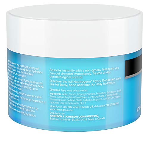 Neutrogena Hydro Boost Hydrating Whipped Body Balm with Hyaluronic Acid, Non-Greasy and Fast-Absorbing Balm for Dry to Extra Dry Skin, Paraben-Free, 6.7 oz