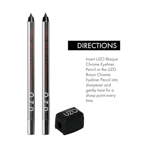 Makeup Pencil Sharpener - Precise Eyeliner, Lip & Brow Sharpener with Stainless Steel Blade