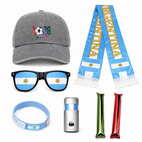 Argentina Soccer Fan Gear Set - 7-Piece World Cup 2026 Accessories Kit