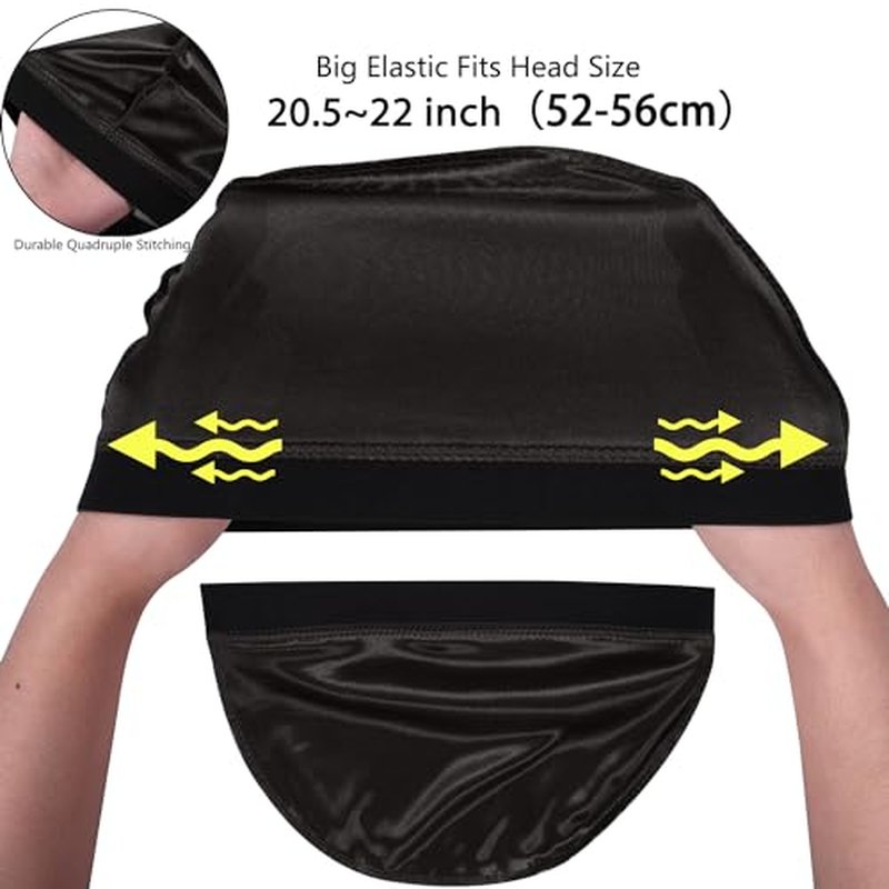2-Pack Silky Wave Cap for Men - Thick Hair 360 Waves