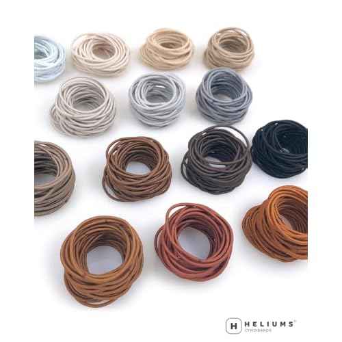 Heliums Thin Hair Elastics - Dark Golden Blonde - 2mm Ties for Thin Hair, 1.75 Inch, Medium Hold No Damage Ponytail Holders - 40 Count