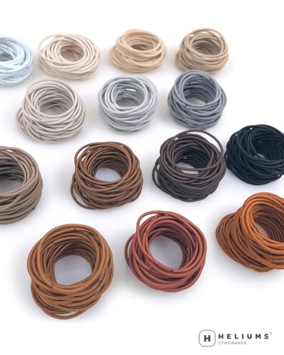 Heliums Thin Hair Elastics 2mm Beige Blonde - 40 Count
