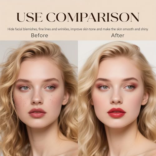 Magic Minerals Airbrush Foundation Spray - Lightweight Buildable Coverage, Hydrating Formula for Smooth Radiant Light Beige, Includes Foundation Brush, Powder Puff & Nose Shadow Brush-01 Natural