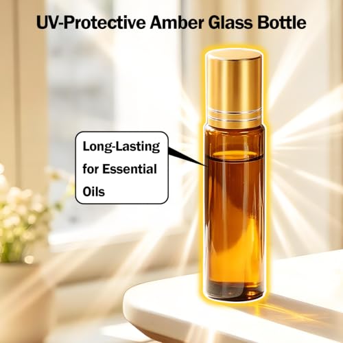 Rose Quartz Roller Ball Bottles 10ml 4-Pack Essential Oil