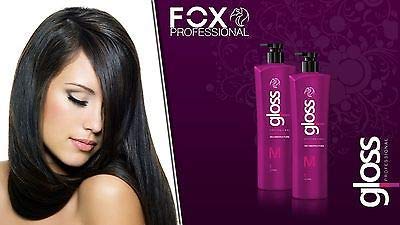 Fox Gloss Brazilian Keratin Treatment 2L | Progressive Brush | Straightening & Smoothing System | Volume Reducer | 100% Straight Hair | Frizz Free