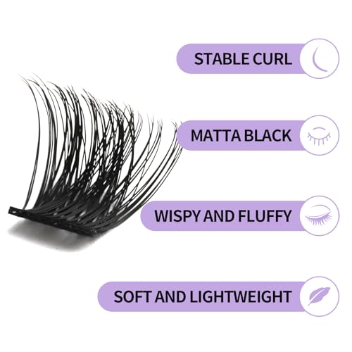 WENDY Lashes D Curl Cluster Lashes DIY Eyelash Extensions 12-16mm