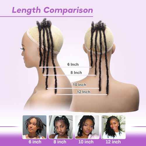 10 inch 70 Stands Interlocking Loc Extensions Human Hair, 0.6cm Width 100% Human Hair Dreadlock Extensions, Soft Human Hair Dreads Extensions, Natural Black (10 inch 70 Strands, 1B 0.6cm)