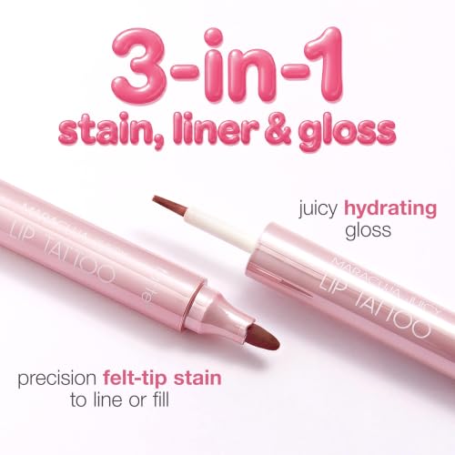 tarte Maracuja Juicy Lip Tattoo Rose 0.11oz Transfer-Proof Lip Stain & Nourishing Gloss Duo
