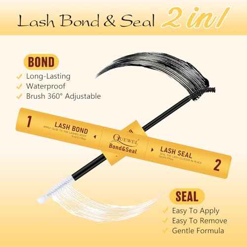 QUEWEL Lash Clusters Kit, 320 Pcs 30D+40D Lash Cluster Eyelash Extensions 9-16mm Lash Clusters Wispy Kit with Eyelash Clusters Bond and Seal Glue Remover Tweezers (30D+40D Kit)