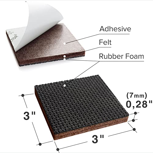 X-PROTECTOR Non Slip Furniture Pads – 12 Premium Furniture Grippers 3"! Best SelfAdhesive Rubber Feet Furniture Feet – Ideal Non Skid Furniture Pad Floor Protectors – Keep Furniture in Place!