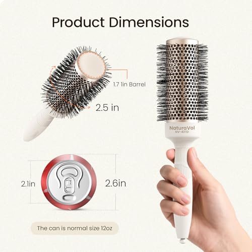 AIMIKE NaturaVol Round Brush for Blow Drying & Styling - 1.7" Barrel
