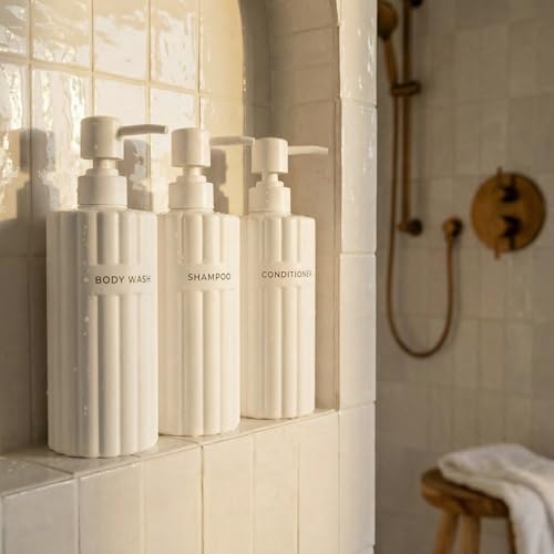 KIBAGA 19oz Shampoo Conditioner Body Wash Dispenser Set
