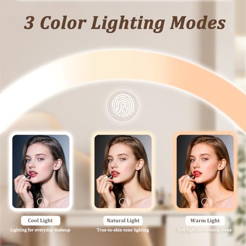 Portable Lighted Travel Makeup Mirror with 72 LEDs - Dimmable & Adjustable