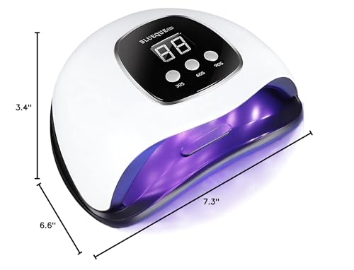 BIGBEAR UV Light for Nails, 48W LED Nail Light for Gel Polish, Fast Nail Dryer with Automatic Sensor, 3 Timer Setting, Small & Portable, UV LED Nail Lamp for Fingernail and Toenail