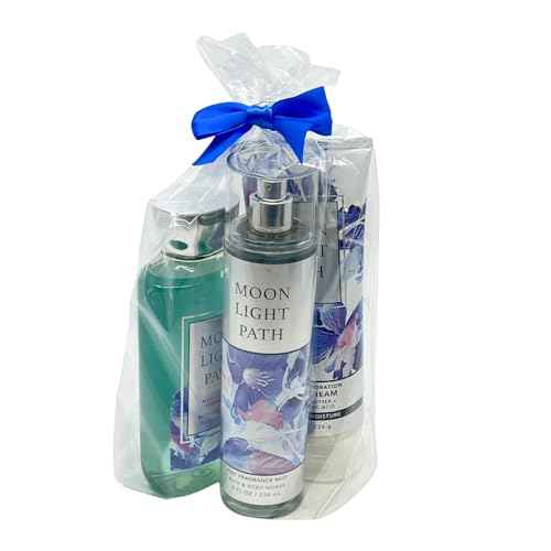 Bath & Body Works Moonlight Path 3pc bundle - Mist, Shower Gel & Body Cream - Gift Set for Women