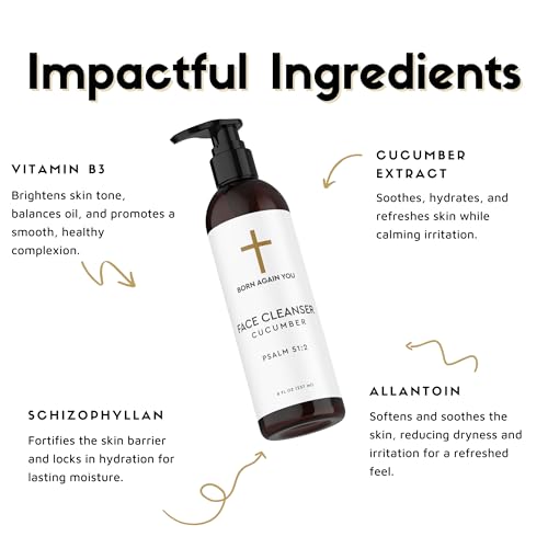 Face Cleanser Daily Wash ? Gentle Foaming Cleanser with Vitamin B3, Schizophyllan & Cucumber for Balanced, Hydrated Skin ? 8 oz
