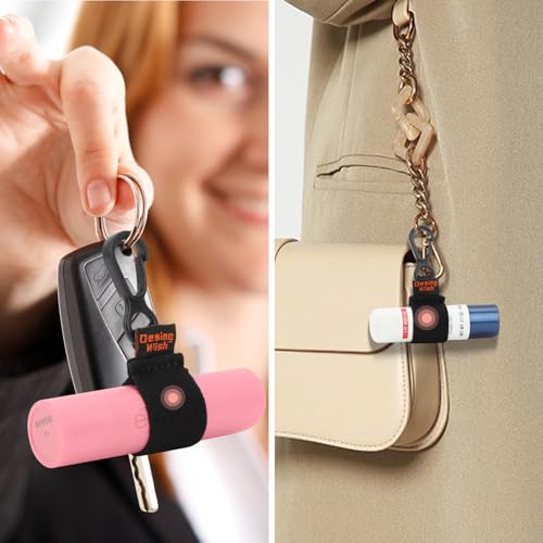 6-Pack Mini Chapstick Holder Keychain with Elastic Sleeve