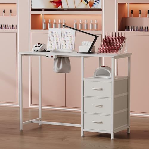 Nail Table with Electric Dust Collector & Drawers