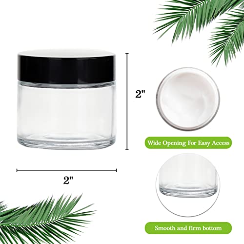 2oz Clear Glass Jars with Lids, 40 Pack - Airtight Cosmetic Containers