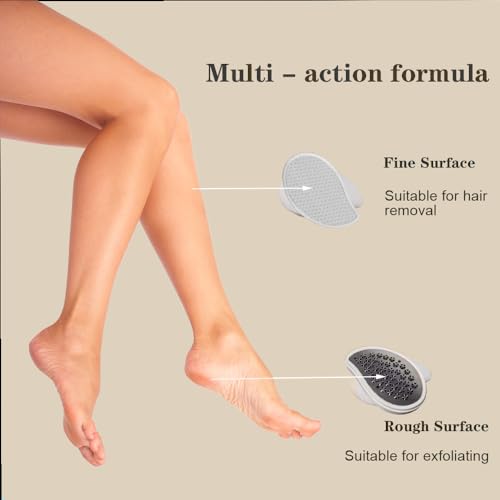 Professional Crystal Hair Remover - Nano Glass Epilator & Exfoliator 2-in-1 Glass Nano-Crystallization Hair Eraser (Prevents Razor Bumps) + Foot Exfoliator with Debris Cup, Reusable Unisex Gift