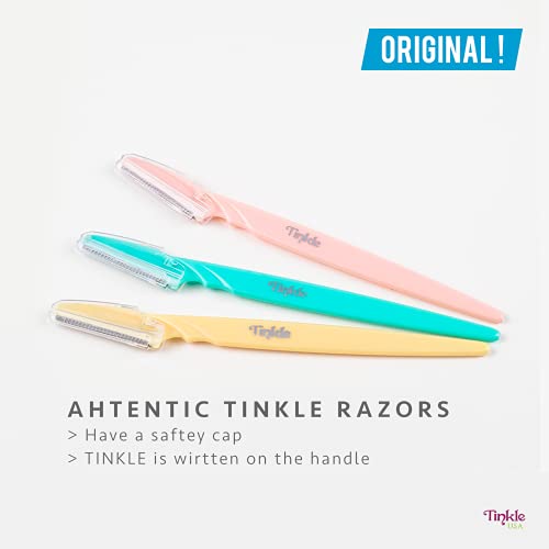 DORCO Tinkle Dermaplaning Razor 9 Pack for Face & Eyebrows - Safe Peach Fuzz Removers, 2 Sets of 3 Razors