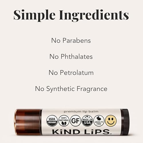 Kind Lips Organic Lip Balm Variety Pack Natural Moisturizing Lip Care Gift Set 5 Pack