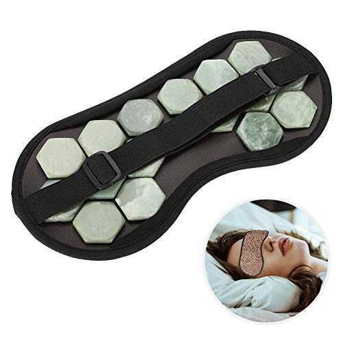 Sleeping Eye Mask, Soft Adjustable Jade Stones Eye Masks Magnet Therapy Eyeshade Eye Cover Masks for Sleeping Travel Naps, Home, Hotel(Green)