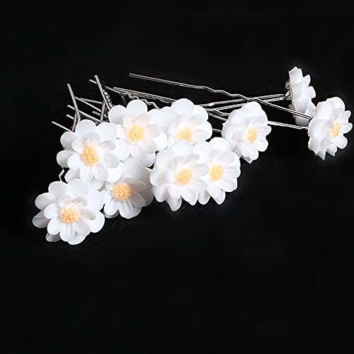 VESOCOZGSZ Wedding Flower Pearl Hair Pins for Women Wedding Bridal Jewelry Boho Vintage Hair Piece