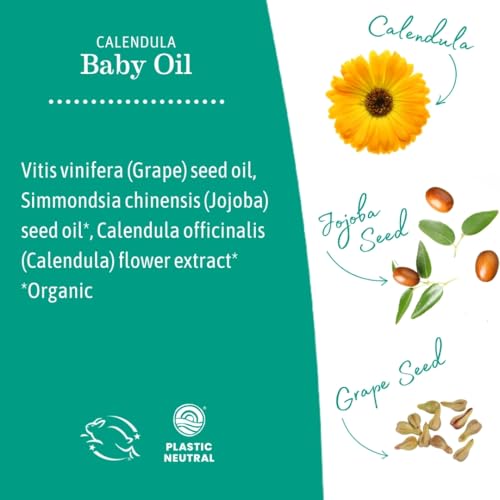 Earth Mama Calendula Baby Oil - Organic Massage Oil for Newborns