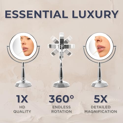 Zadro LED Makeup Mirror with Dimmable Touch Light & 5X Magnification