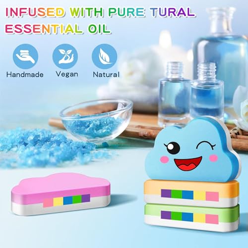 Rainbow Bath Bombs Gift Set for Kids - 4 Handmade Fizzy Balls