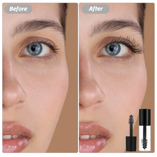 27Pcs Empty Mascara Tubes with Wand, 3ml Mini Empty Mascara Bottles with Brush Rubber Inserts Sample Size Travel Containers Eyelash Growth Packing with Leak-Proof Rubber Plugs Black