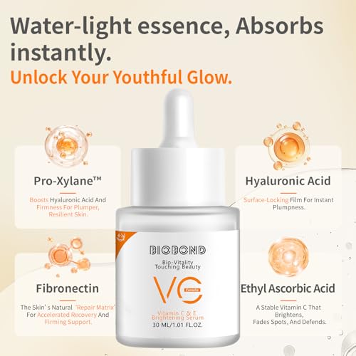 Vitamin C&E Enzyme Serum for Face Brightening, With Vitamin C, VE, Hyaluronic Acid, Centella & Active SOD, Gentle Skincare Formula to Improve Clarity, Exfoliates, Repairs & Hydrates, 1 fl Oz