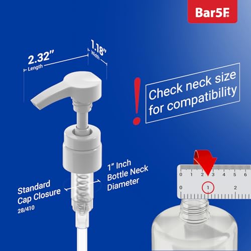 Bar5F Salon Bottle Pumps for Shampoo & Conditioner, 2 Pack