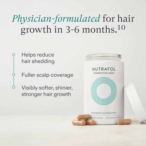 Nutrafol Women's Balance Hair Growth Supplements, Ages 45 and Up, Clinically Proven Hair Supplement for Visibly Thicker Hair and Scalp Coverage, Dermatologist Recommended - 1 Month Supply Refill Pouch