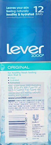 Lever 2000 Bar Soap Refreshing Body Soap and Facial Cleanser Original Effectively Washes Away Bacteria 4 oz 12 Bars